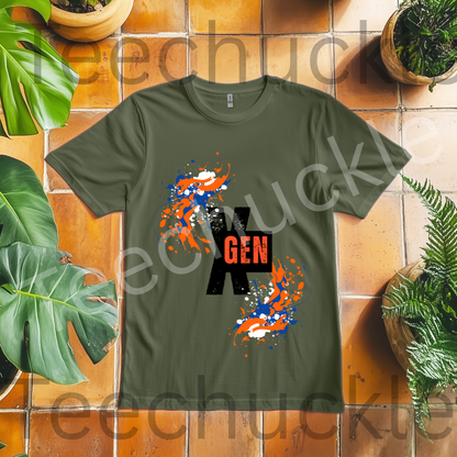 Gen X Paint Splatter T-shirt: Retro 90s Pride Tee. Gen X Humour Unisex Shirt.