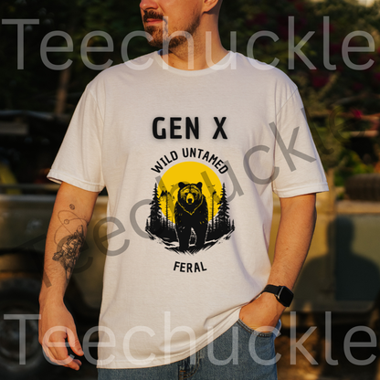 Funny Gen X T-shirt. 80s 90s Nostalgia Retro Shirt. Wild Untamed Feral Tee. Unisex Gift T-shirt
