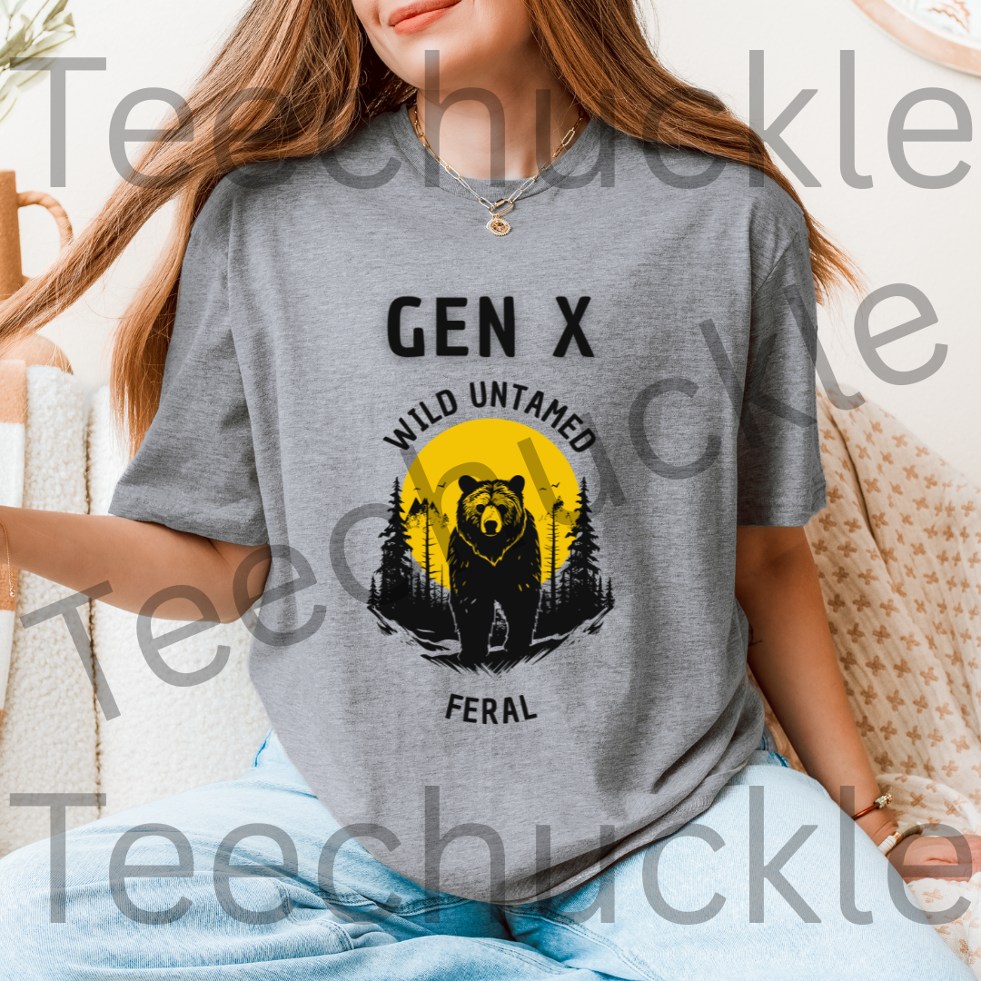 Funny Gen X T-shirt. 80s 90s Nostalgia Retro Shirt. Wild Untamed Feral Tee. Unisex Gift T-shirt