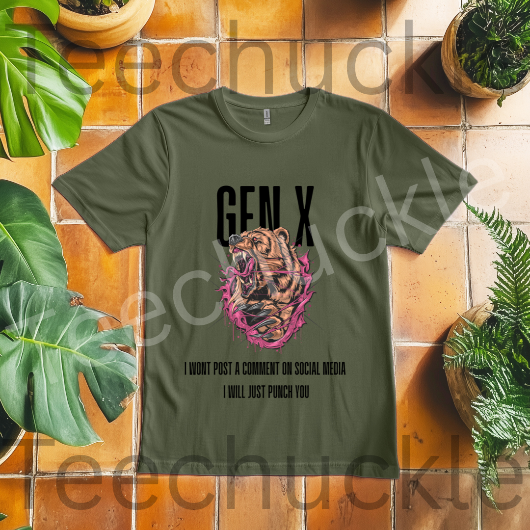 Funny Gen X T-shirt. 80s 90s Nostalgia Retro Shirt. I Dont post on Social Media, I Will Punch You Tee. Unisex Gift Shirt