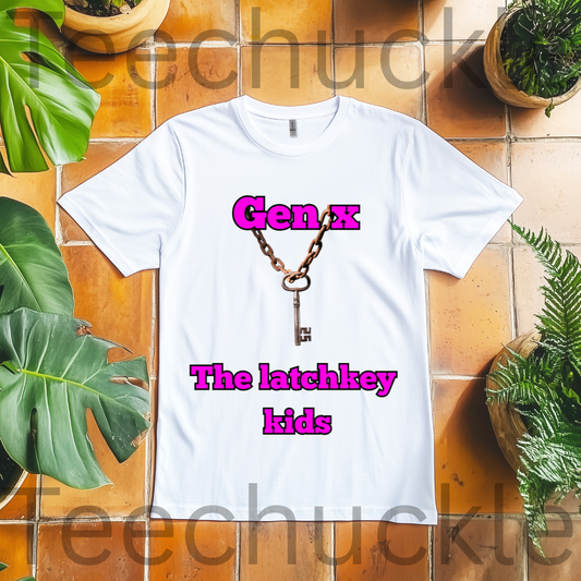 Retro Gen X Latchkey Kids Key T-Shirt | Vintage 1980s Silver Key Tee