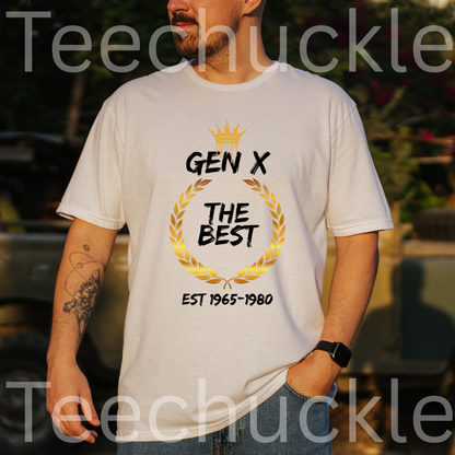 Gen X The Best Generation T-shirt: Retro Laurel Wreath Graphic Tee