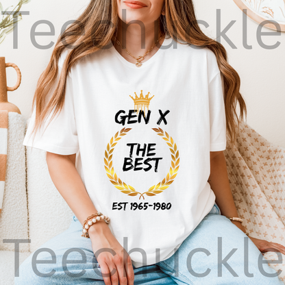 Gen X The Best Generation T-shirt: Retro Laurel Wreath Graphic Tee