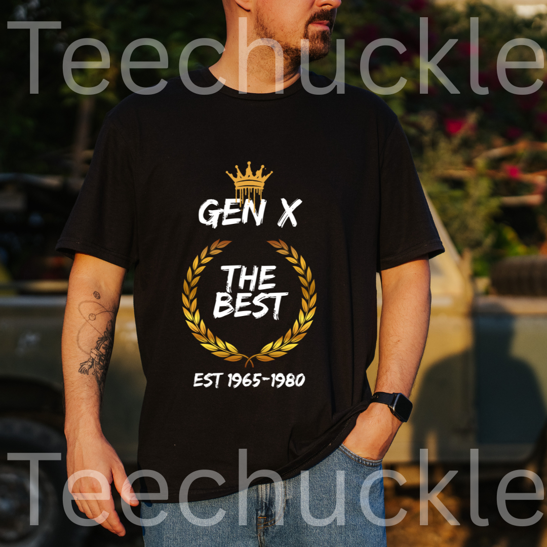 Gen X The Best Generation T-shirt: Retro Laurel Wreath Graphic Tee