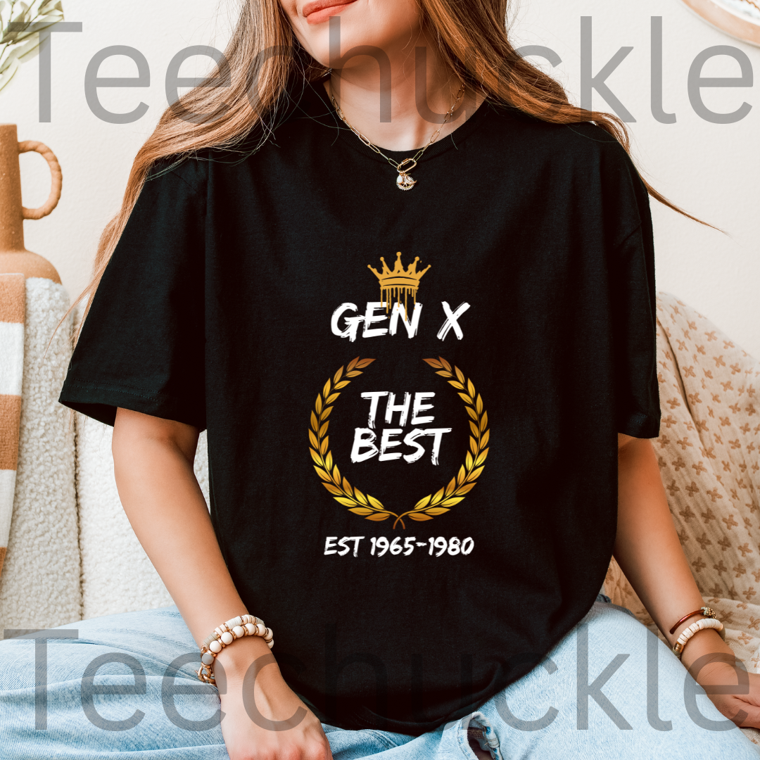 Gen X The Best Generation T-shirt: Retro Laurel Wreath Graphic Tee