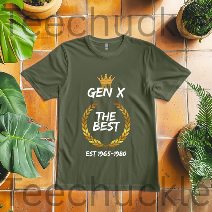 Gen X The Best Generation T-shirt: Retro Laurel Wreath Graphic Tee