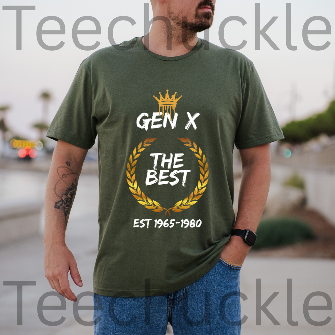 Gen X The Best Generation T-shirt: Retro Laurel Wreath Graphic Tee