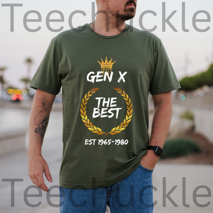 Gen X The Best Generation T-shirt: Retro Laurel Wreath Graphic Tee