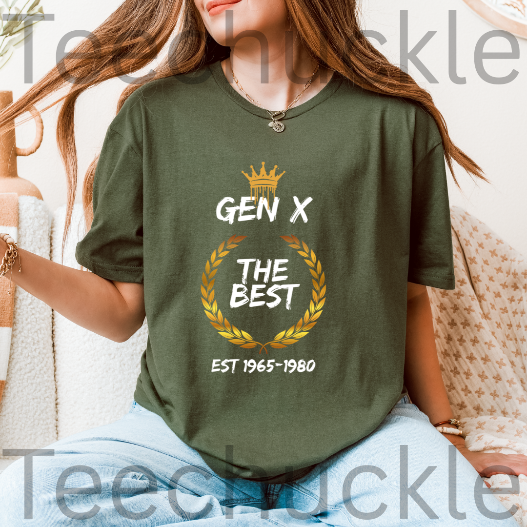 Gen X The Best Generation T-shirt: Retro Laurel Wreath Graphic Tee