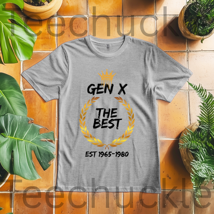Gen X The Best Generation T-shirt: Retro Laurel Wreath Graphic Tee