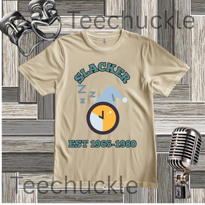 Vintage Gen X Slacker Shirt, Retro 1965-1980 Graphic T-Shirt, 90s Grunge Aesthetic Tee, Funny Generation Birthday Gift, Sarcastic Nostalgia Apparel, Cozy Couch Sleeping Clock Top