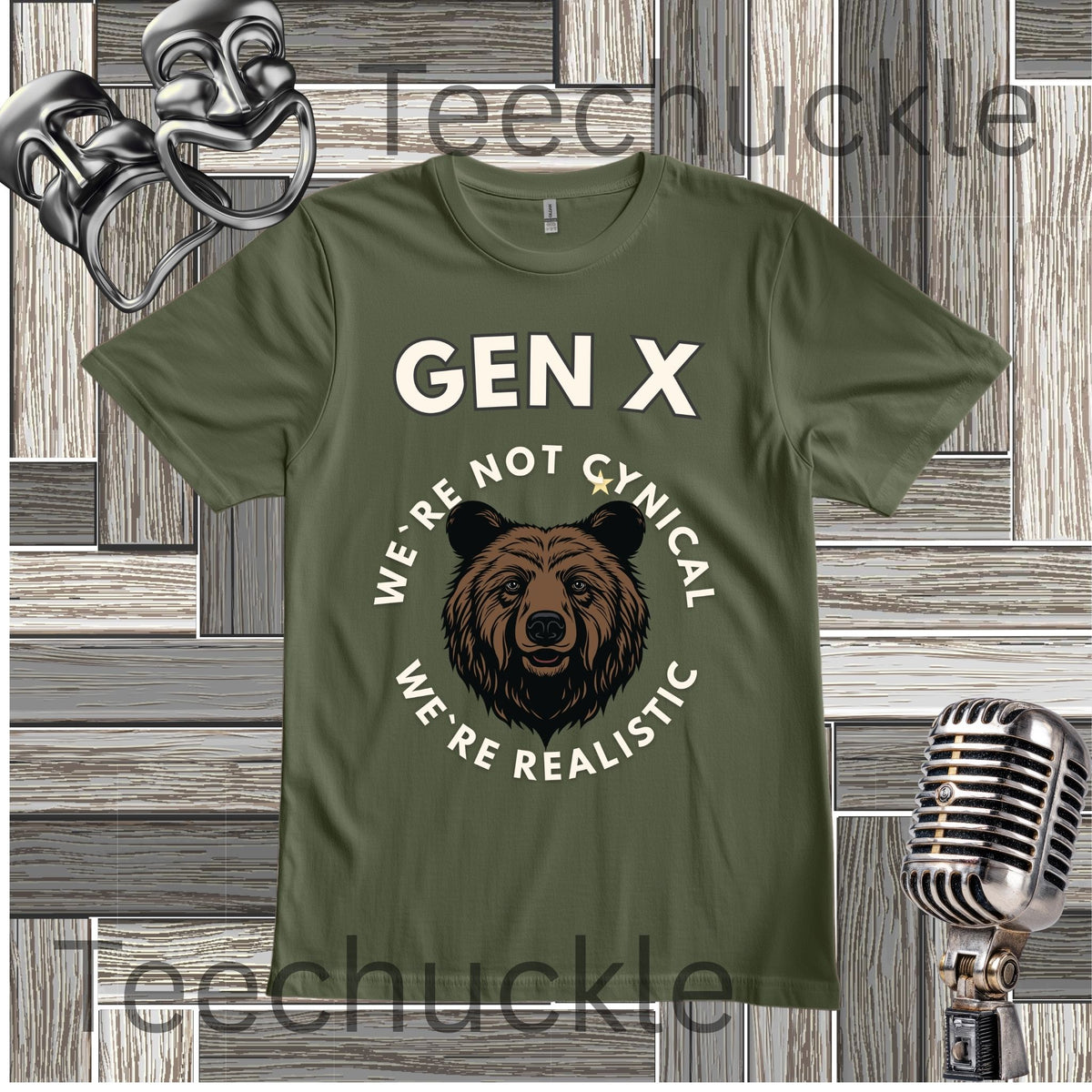 Funny Gen X Bear Shirt, We're Not Cynical We're Realistic T-Shirt, Vintage Generation X Graphic Tee, Sarcastic Latchkey Kid Gift