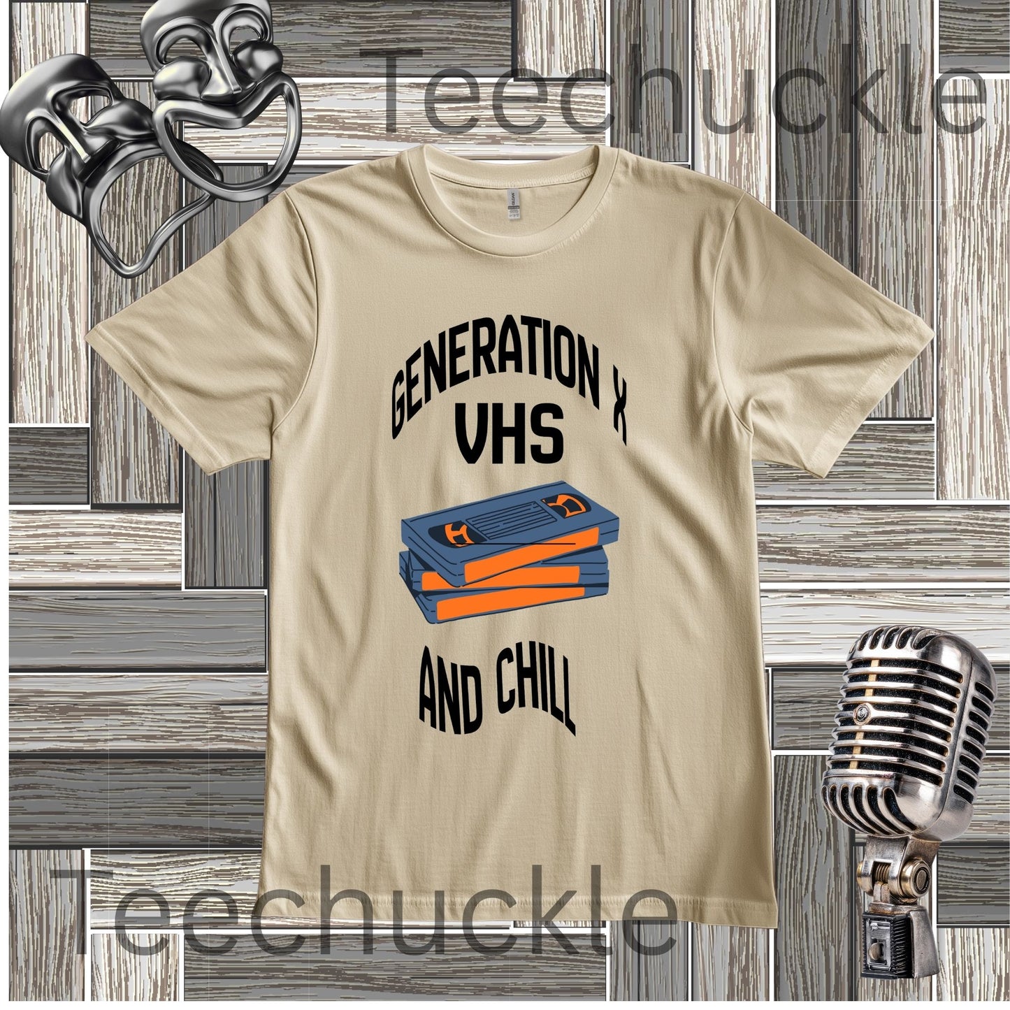 Funny Gen X VHS and Chill T-Shirt - Retro 80s 90s Nostalgia Graphic Tee