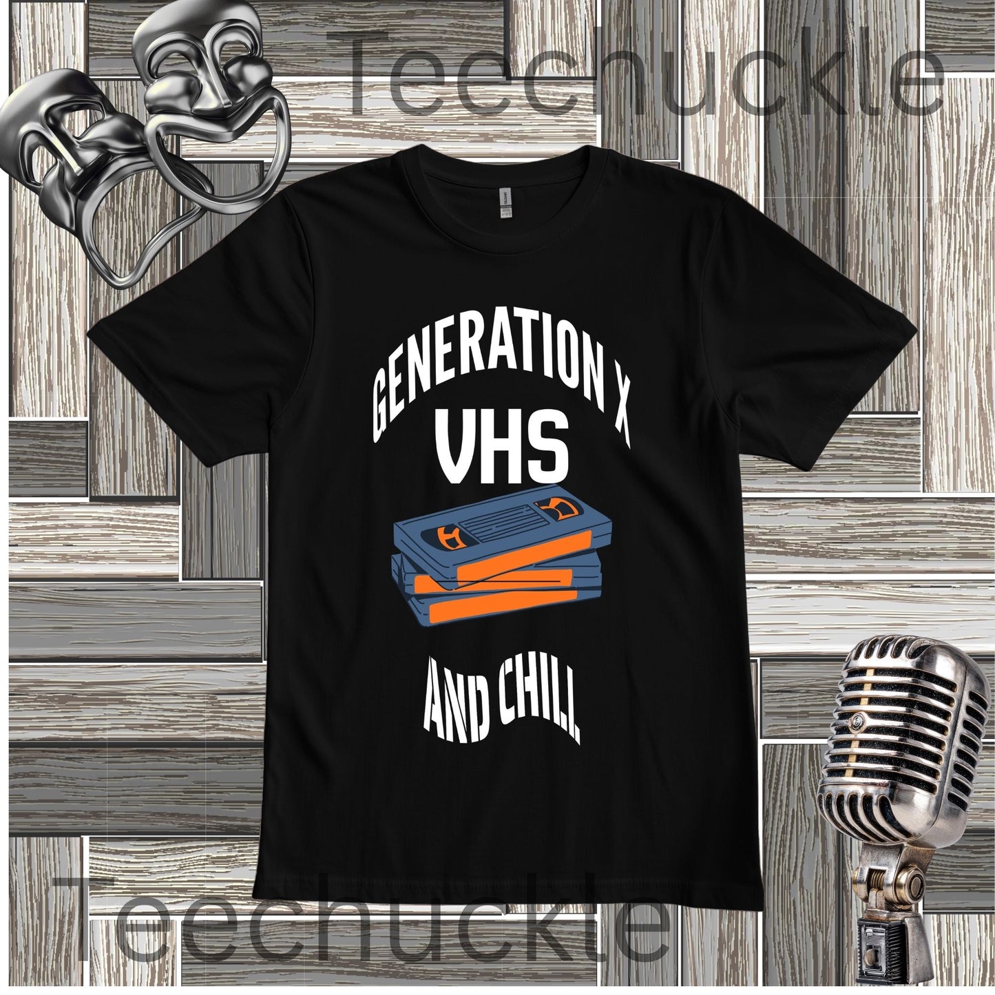 Funny Gen X VHS and Chill T-Shirt - Retro 80s 90s Nostalgia Graphic Tee