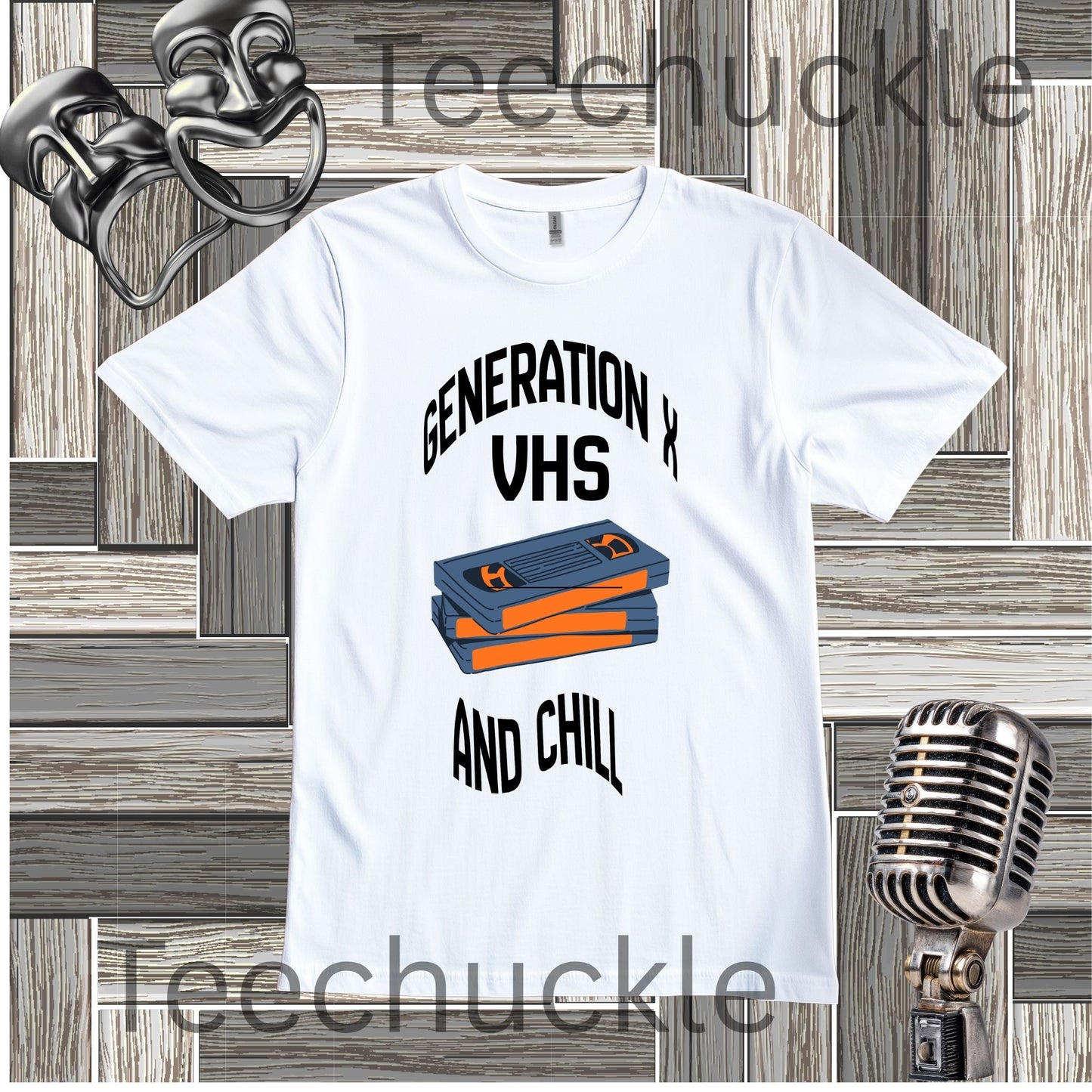 Funny Gen X VHS and Chill T-Shirt - Retro 80s 90s Nostalgia Graphic Tee