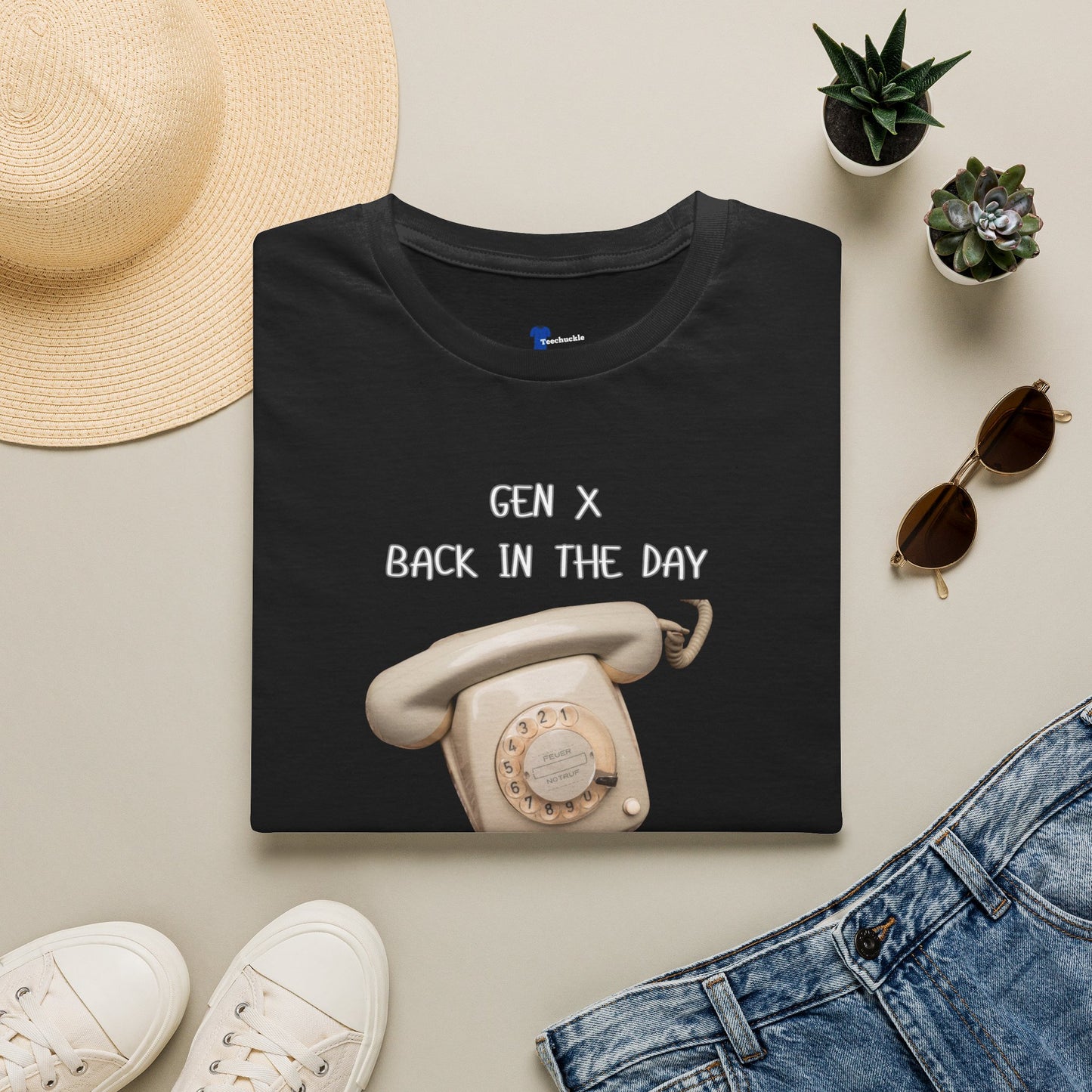 Gen X Rotary Phone T-Shirt | Funny Generation X Nostalgia Tee | Retro 80s Childhood Finger Workout Graphic Shirt