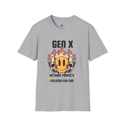 Gen X Shirt We Hurt People's Feelings For Fun T-Shirt, Funny Generation X Sarcastic Tee, Grunge Skull Smiley Face Graphic, Retro 90s Gift