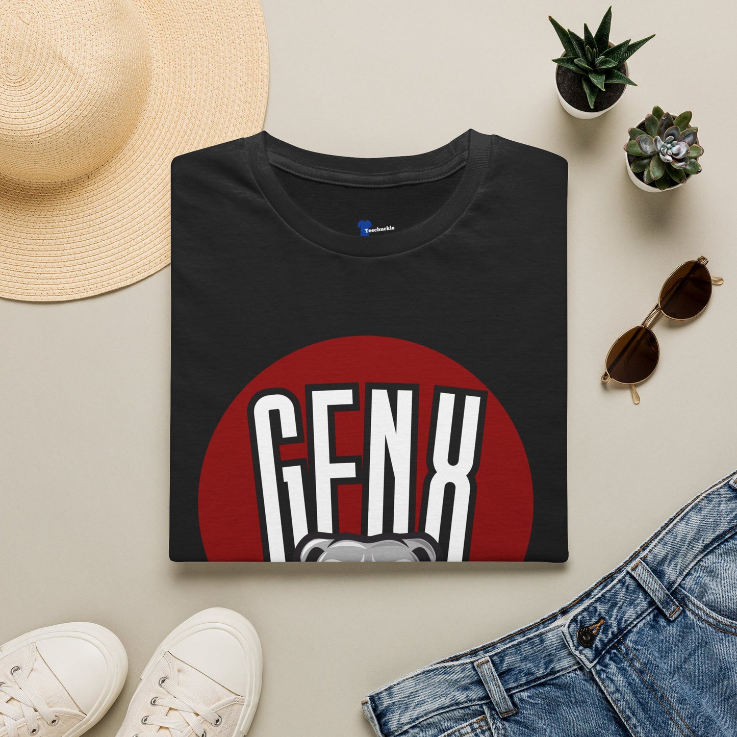 Gen X Bulldog T-Shirt Generation X 1965 1980 Birth Year Graphic Tee Tough Retro Gen X Gift Hardcore Nostalgia Black Apparel Funny Mascot Shirt