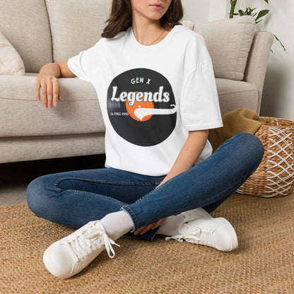 Vintage Vinyl Gen X Legends T-Shirt - Retro 70s 80s Music Lover Gift