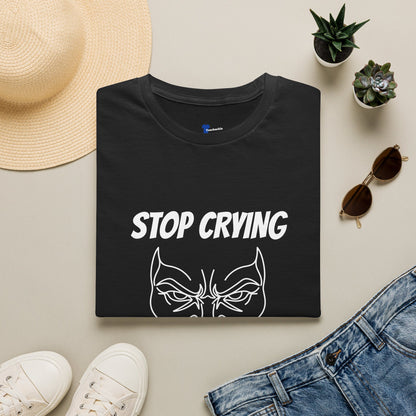 Comic Face Design Funny Gen X Nostalgia Shirt, Stop Crying Comic Graphic T-Shirt, Old School Tough Love Parenting Tee, Sarcastic Childhood Sayings, Retro Comic Book Line Art, Forgotten...