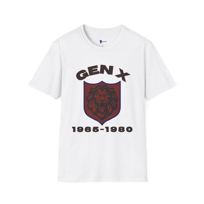 Retro Gen X Lion Crest Shirt, Bold Generation X T-Shirt, 1965-1980 Vintage Shield Graphic Tee, Latchkey Kid Streetwear