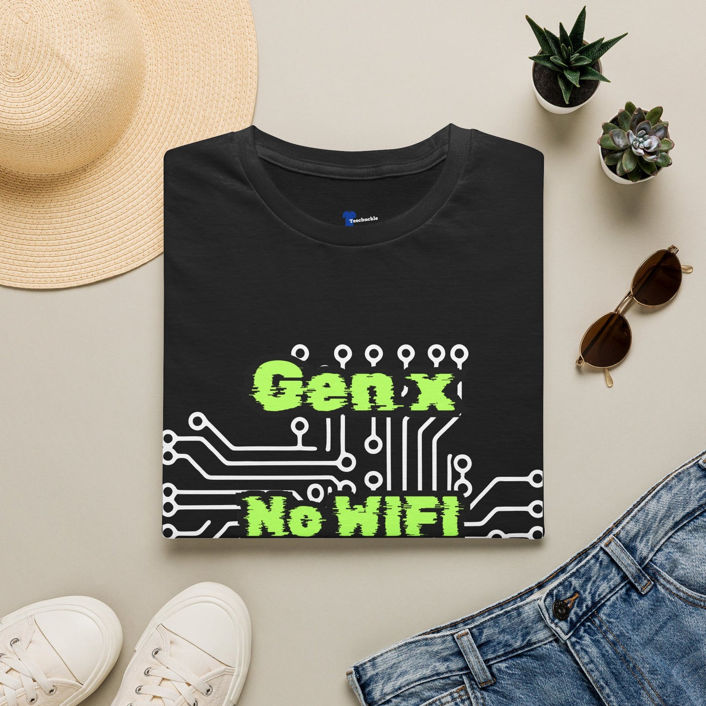 Gen X No WiFi No Problem Shirt, Sarcastic Circuit Board Graphic Tee, Retro Tech TShirt Dark Aesthetic, Cyberpunk Generation X Gift, Funny Computer Nerd Apparel