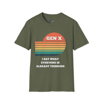 Gen X Retro Sunset T-Shirt | Funny Generation X Attitude Tee | Sarcastic I Say What Everyone Is Thinking Shirt