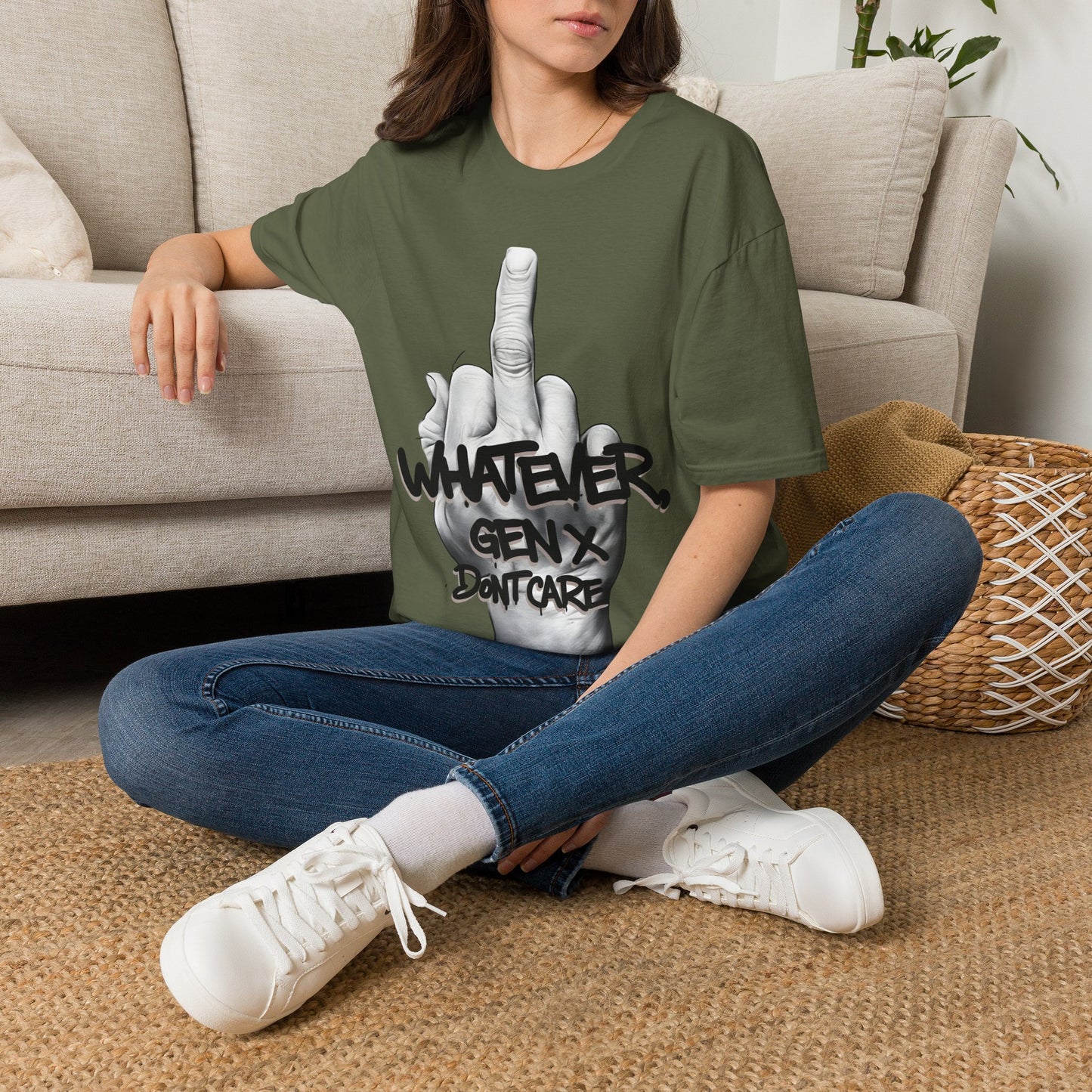 Funny Gen X Whatever T-Shirt | Retro 90s Grunge Hand Tee