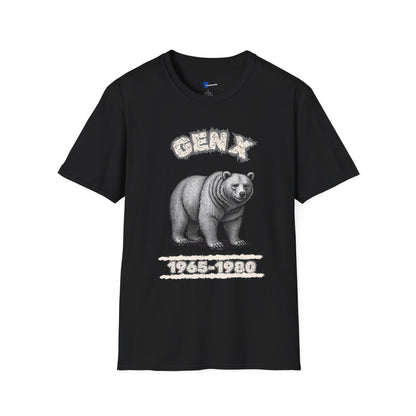 Vintage Gen X Bear T-Shirt, Retro 1965-1980 Generation X Shirt, Distressed Grizzly Bear Graphic Tee, 70s 80s Nostalgia Gift