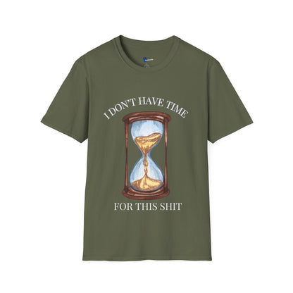 Hourglass Design (Long Title)Sarcastic Gen X Hourglass Shirt, I Don't Have Time For This Funny T-Shirt, Retro Watercolor Graphic Tee, No Patience Relatable Humor, Moody Antique Aesthetic, Blunt...