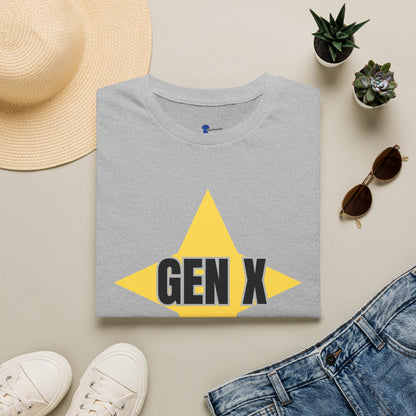 Gen x 1965-1980 Yellow Star T-shirt, Checkered Pattern Tee, Unisex Gift Shirt