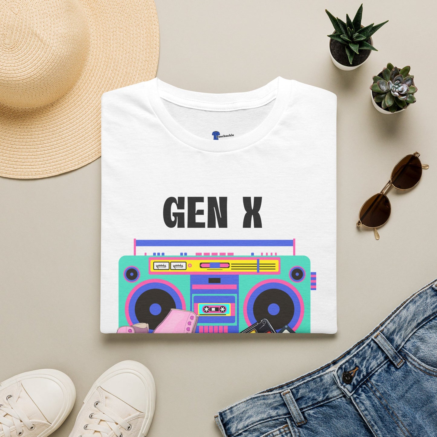 Retro 80s Gen X Boombox Black Shirt, The Last Cool Generation Dark Tee, Vintage Roller Skate Cassette Tape Graphic Apparel