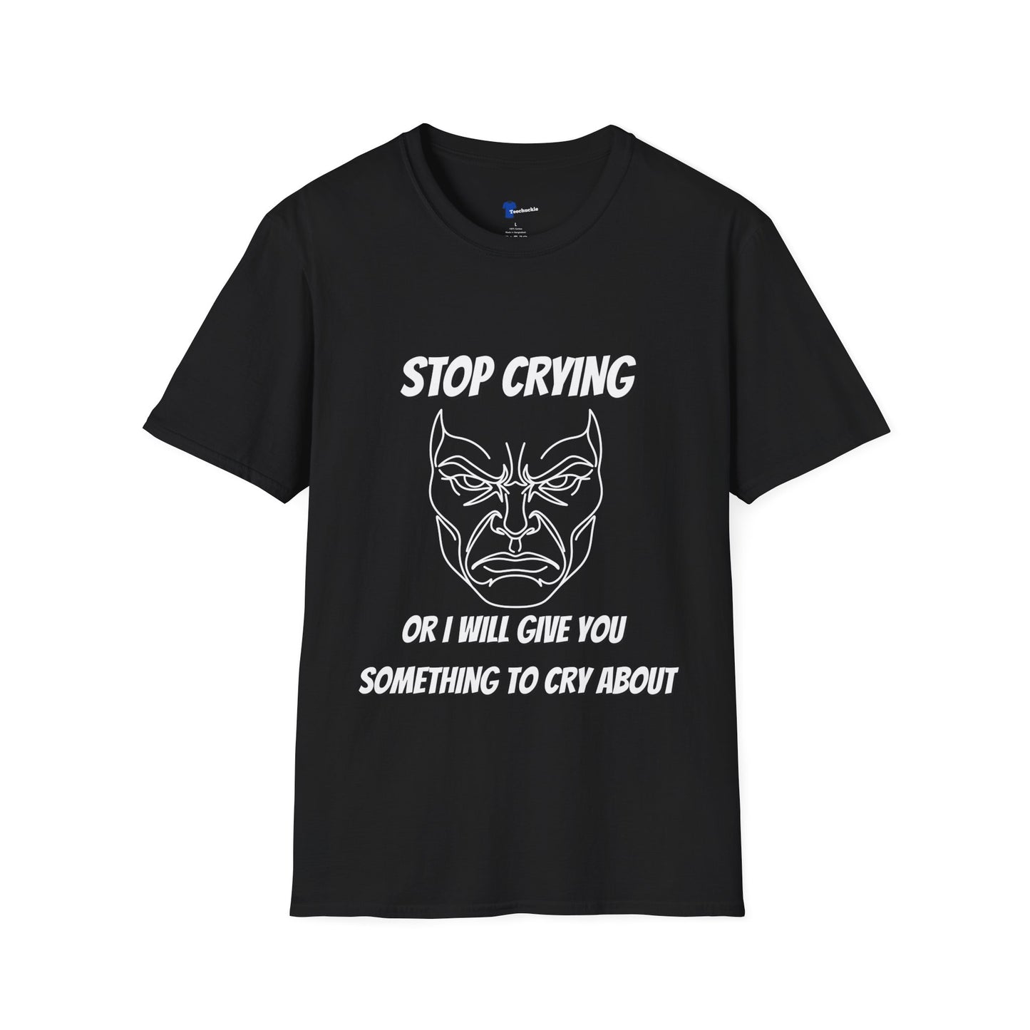 Comic Face Design Funny Gen X Nostalgia Shirt, Stop Crying Comic Graphic T-Shirt, Old School Tough Love Parenting Tee, Sarcastic Childhood Sayings, Retro Comic Book Line Art, Forgotten...