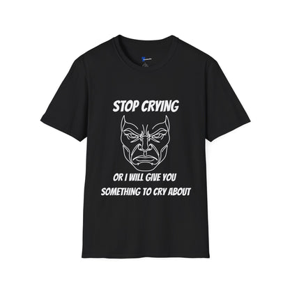 Comic Face Design Funny Gen X Nostalgia Shirt, Stop Crying Comic Graphic T-Shirt, Old School Tough Love Parenting Tee, Sarcastic Childhood Sayings, Retro Comic Book Line Art, Forgotten...