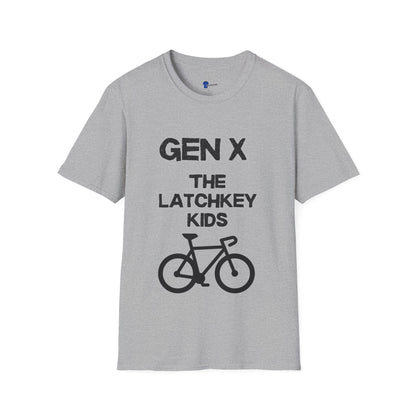 Gen X Shirt The Latchkey Kids, Funny Generation X Graphic Tee, Retro 80s Bicycle TShirt, Sarcastic Streetlight Kids Apparel Birthday Gift