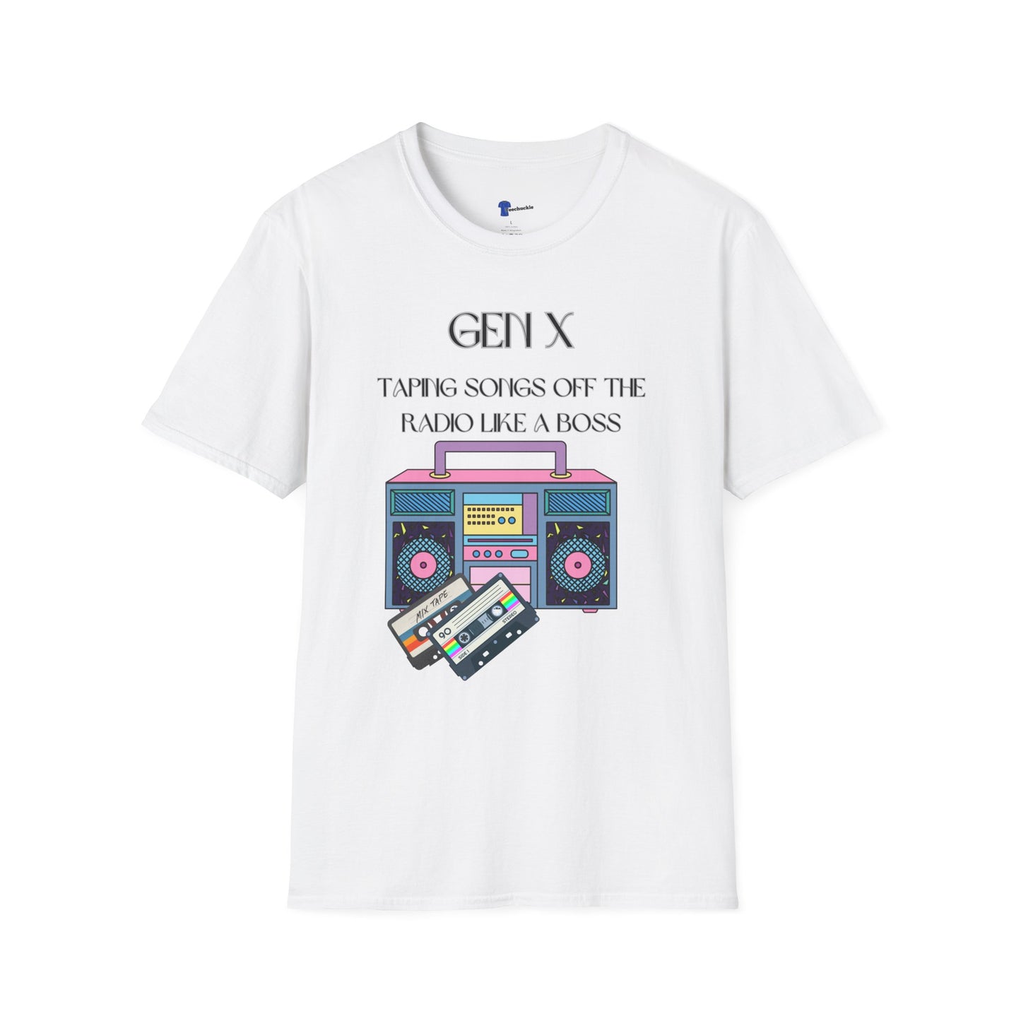 Gen X Radio T-Shirt, Taping Songs Off The Radio Cassette Tape Shirt, Retro 80s Boombox Graphic Tee, Funny Generation X Nostalgia Gift, 1980s Mixtape Apparel