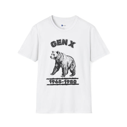 Vintage Gen X Bear T-Shirt, Retro 1965-1980 Generation X Shirt, Distressed Grizzly Bear Graphic Tee, 70s 80s Nostalgia Gift