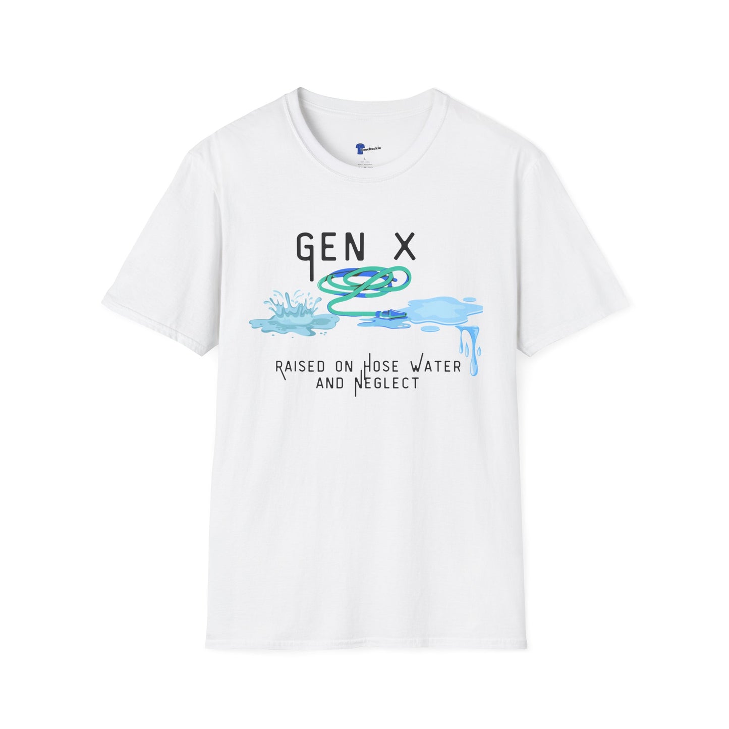 Gen X Hose Water Shirt Funny Generation X T-Shirt, Retro Raised on Hose Water and Neglect Tee, Latchkey Kid Watercolor Graphic