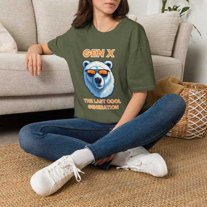 Cool Gen X Bear Black Shirt, The Last Cool Generation Dark Tee, Retro Sunglasses Grizzly Graphic Apparel, 80s 90s Neon Sunset Clothing