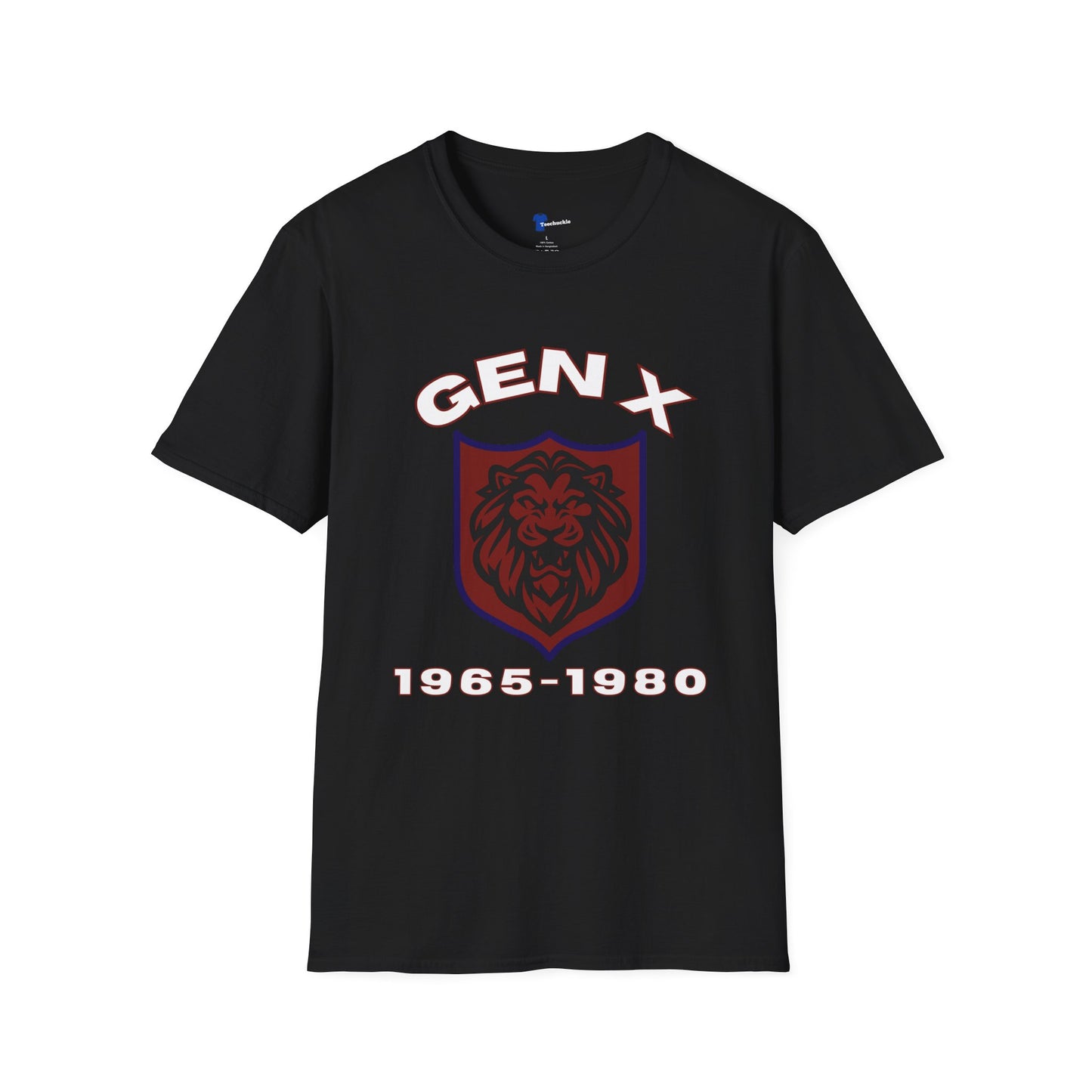 Retro Gen X Lion Crest Shirt, Bold Generation X T-Shirt, 1965-1980 Vintage Shield Graphic Tee, Latchkey Kid Streetwear