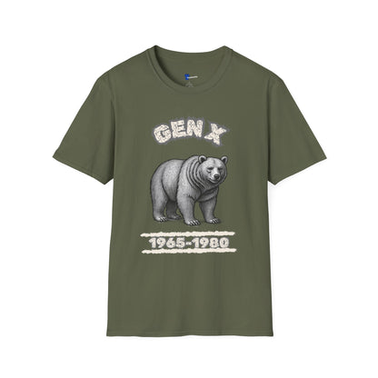 Vintage Gen X Bear T-Shirt, Retro 1965-1980 Generation X Shirt, Distressed Grizzly Bear Graphic Tee, 70s 80s Nostalgia Gift