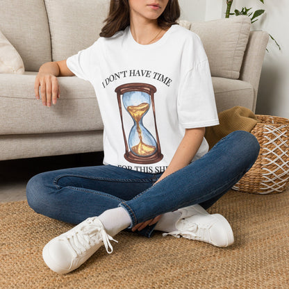 Hourglass Design (Long Title)Sarcastic Gen X Hourglass Shirt, I Don't Have Time For This Funny T-Shirt, Retro Watercolor Graphic Tee, No Patience Relatable Humor, Moody Antique Aesthetic, Blunt...