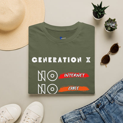Funny Gen X Shirt No Internet No Cable No Problem, Retro Childhood Nostalgia T-Shirt, Sarcastic Generation X Tee, Latchkey Kid Birthday Gift