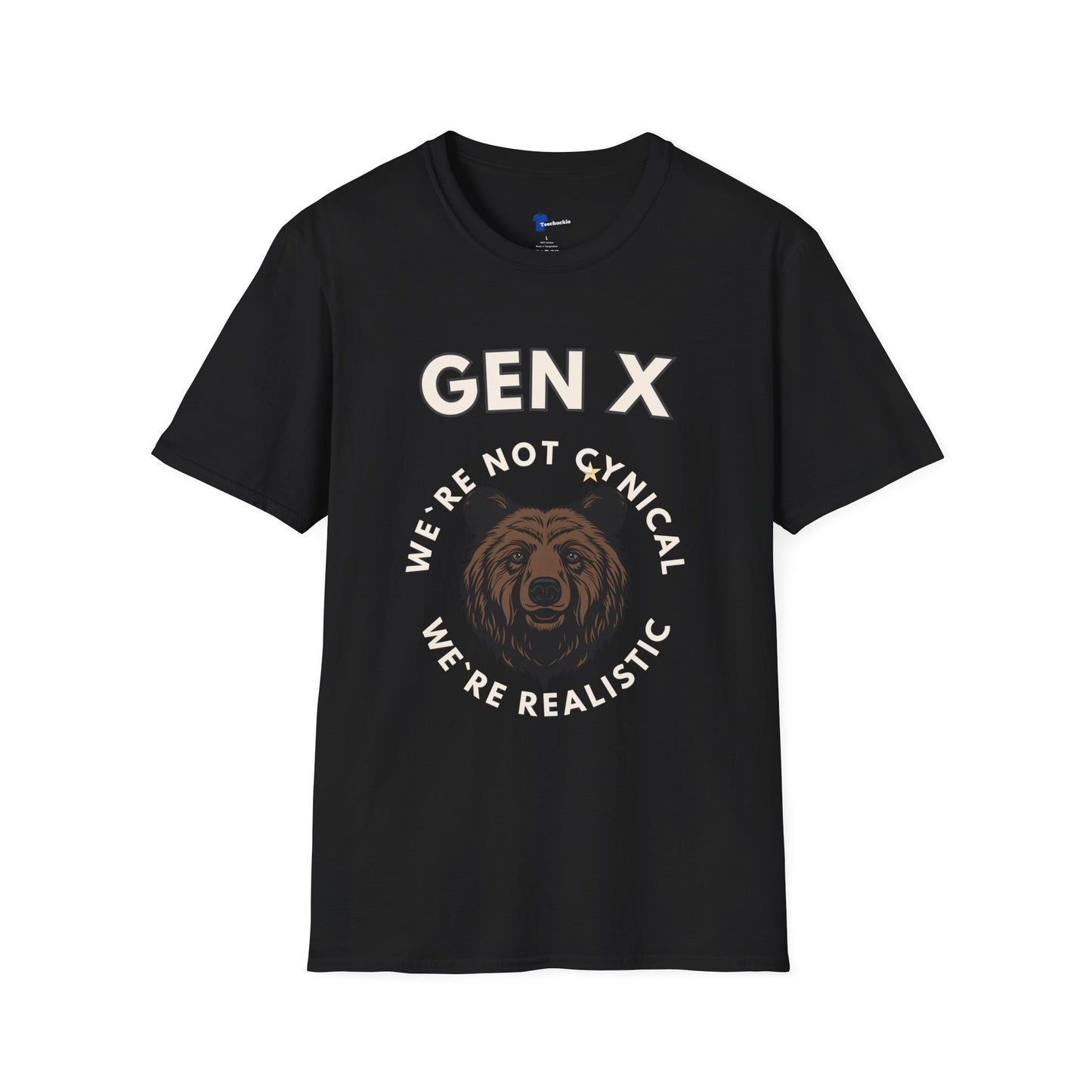 Funny Gen X Bear Shirt, We're Not Cynical We're Realistic T-Shirt, Vintage Generation X Graphic Tee, Sarcastic Latchkey Kid Gift