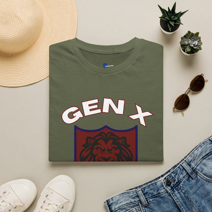 Retro Gen X Lion Crest Shirt, Bold Generation X T-Shirt, 1965-1980 Vintage Shield Graphic Tee, Latchkey Kid Streetwear