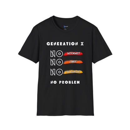 Funny Gen X Shirt No Internet No Cable No Problem, Retro Childhood Nostalgia T-Shirt, Sarcastic Generation X Tee, Latchkey Kid Birthday Gift