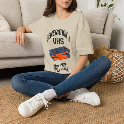 Funny Gen X VHS and Chill T-Shirt - Retro 80s 90s Nostalgia Graphic Tee