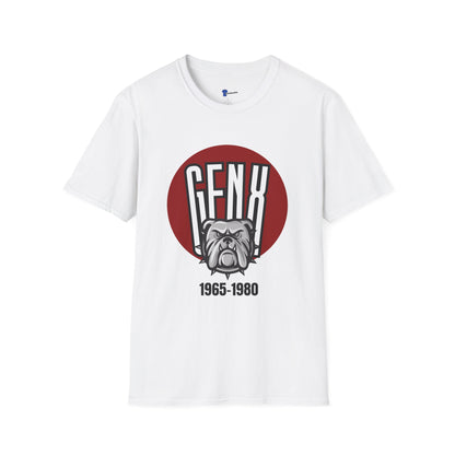 Gen X Bulldog T-Shirt Generation X 1965 1980 Birth Year Graphic Tee Tough Retro Gen X Gift Hardcore Nostalgia Black Apparel Funny Mascot Shirt