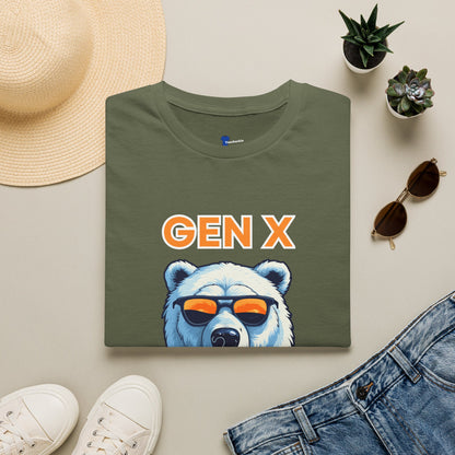 Cool Gen X Bear Black Shirt, The Last Cool Generation Dark Tee, Retro Sunglasses Grizzly Graphic Apparel, 80s 90s Neon Sunset Clothing