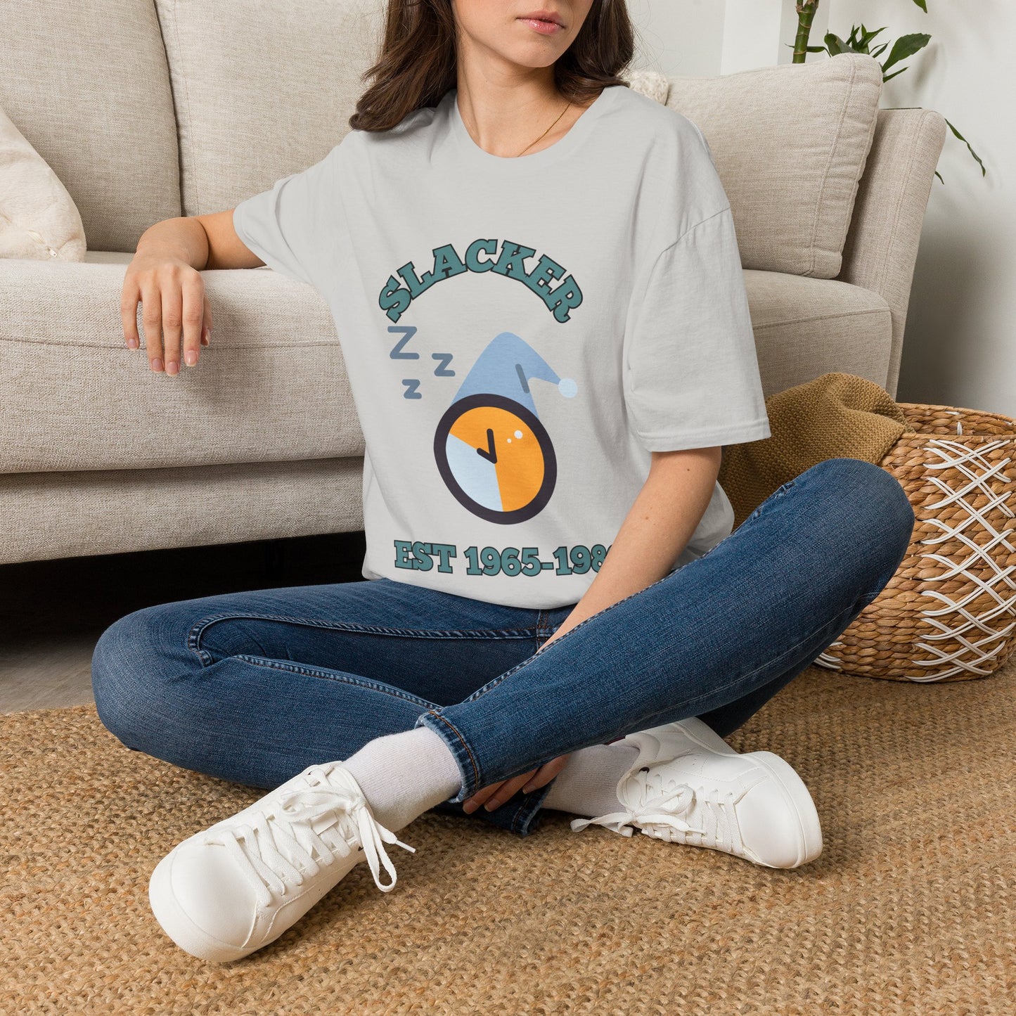 Vintage Gen X Slacker Shirt, Retro 1965-1980 Graphic T-Shirt, 90s Grunge Aesthetic Tee, Funny Generation Birthday Gift, Sarcastic Nostalgia Apparel, Cozy Couch Sleeping Clock Top